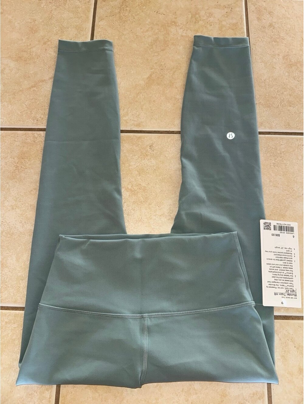 Lululemon Wunder Train High Rise 25” Misty Glade Size 6 NWT